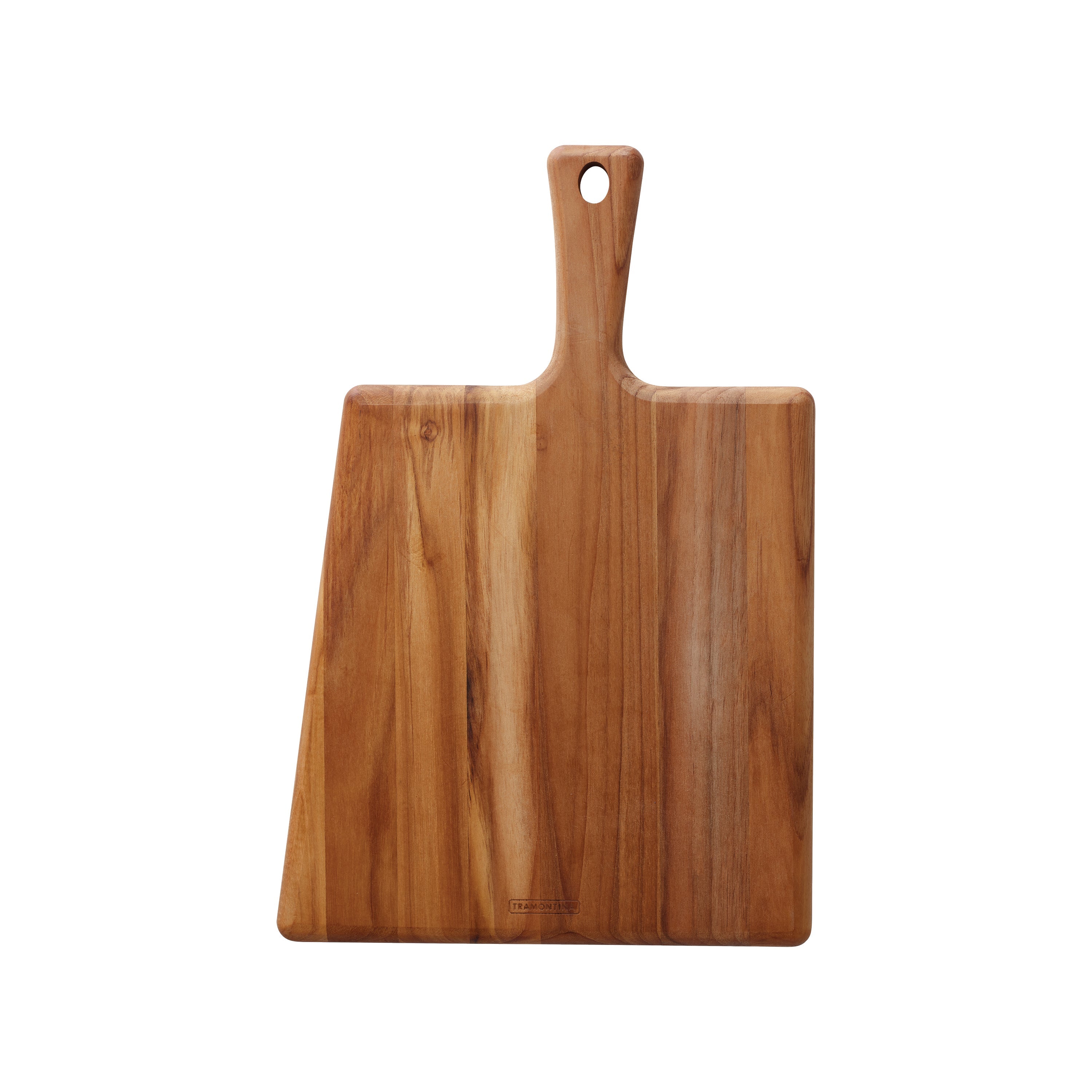 15.75 in x 10.5 in Teak Wood Rectangle Cutting Board with Handle & Groove