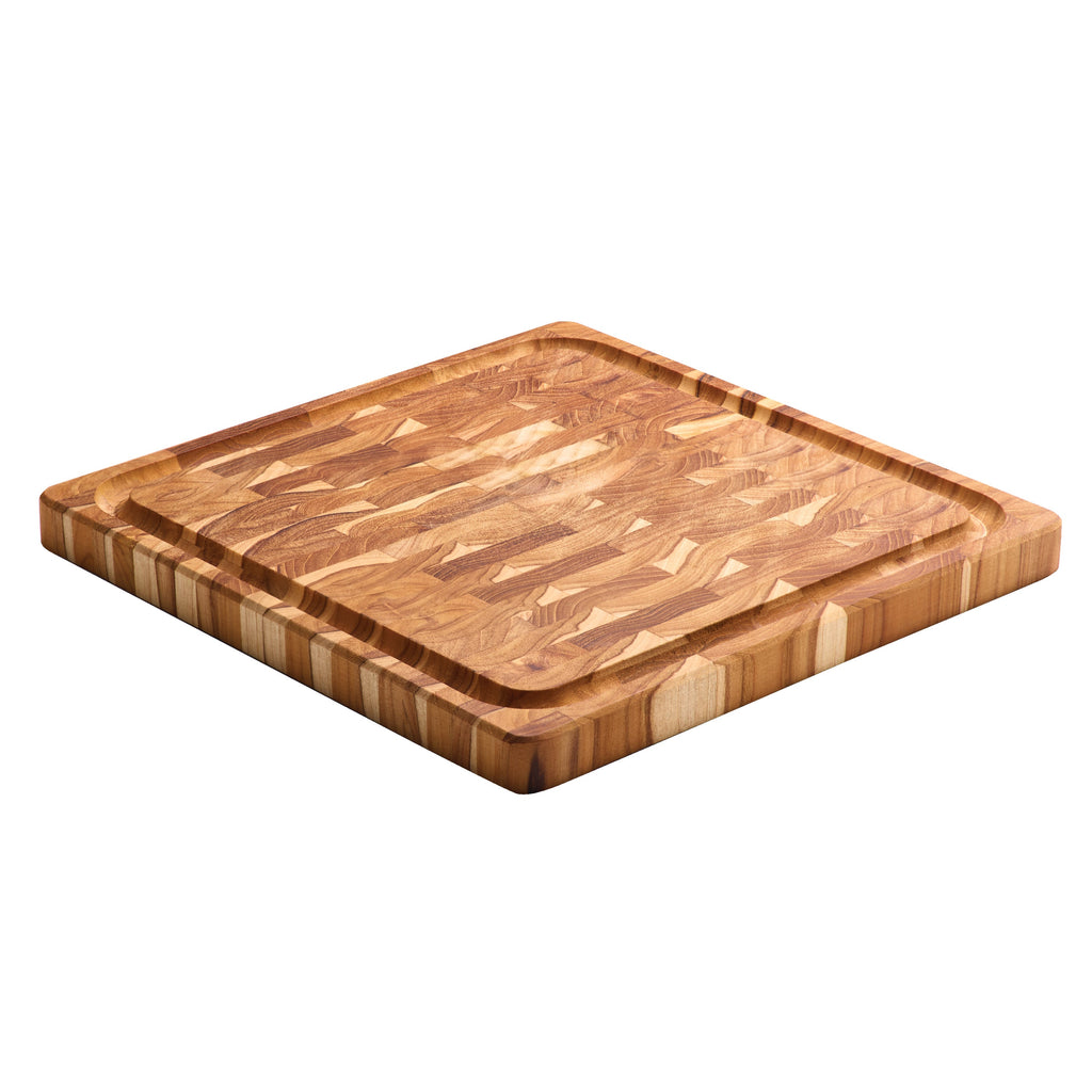 15.75 Inch x 15.75 Inch Teak Wood End-Grain Chopping Board