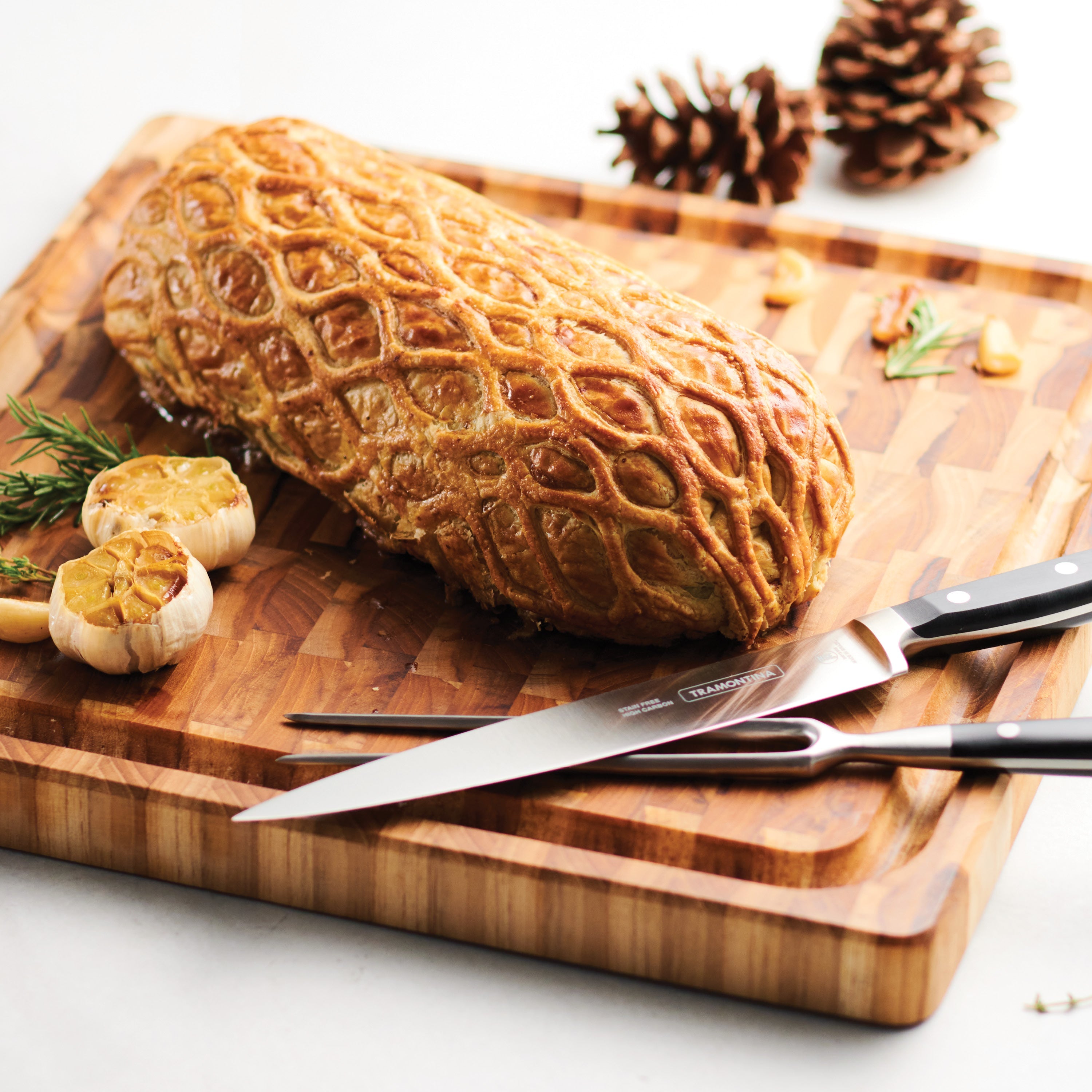15.75 Inch x 15.75 Inch Teak Wood End-Grain Chopping Board