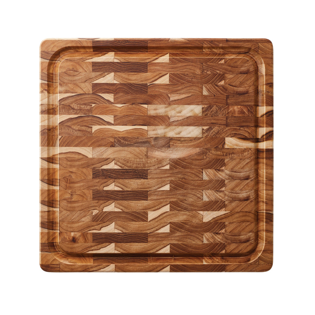 15.75 Inch x 15.75 Inch Teak Wood End-Grain Chopping Board