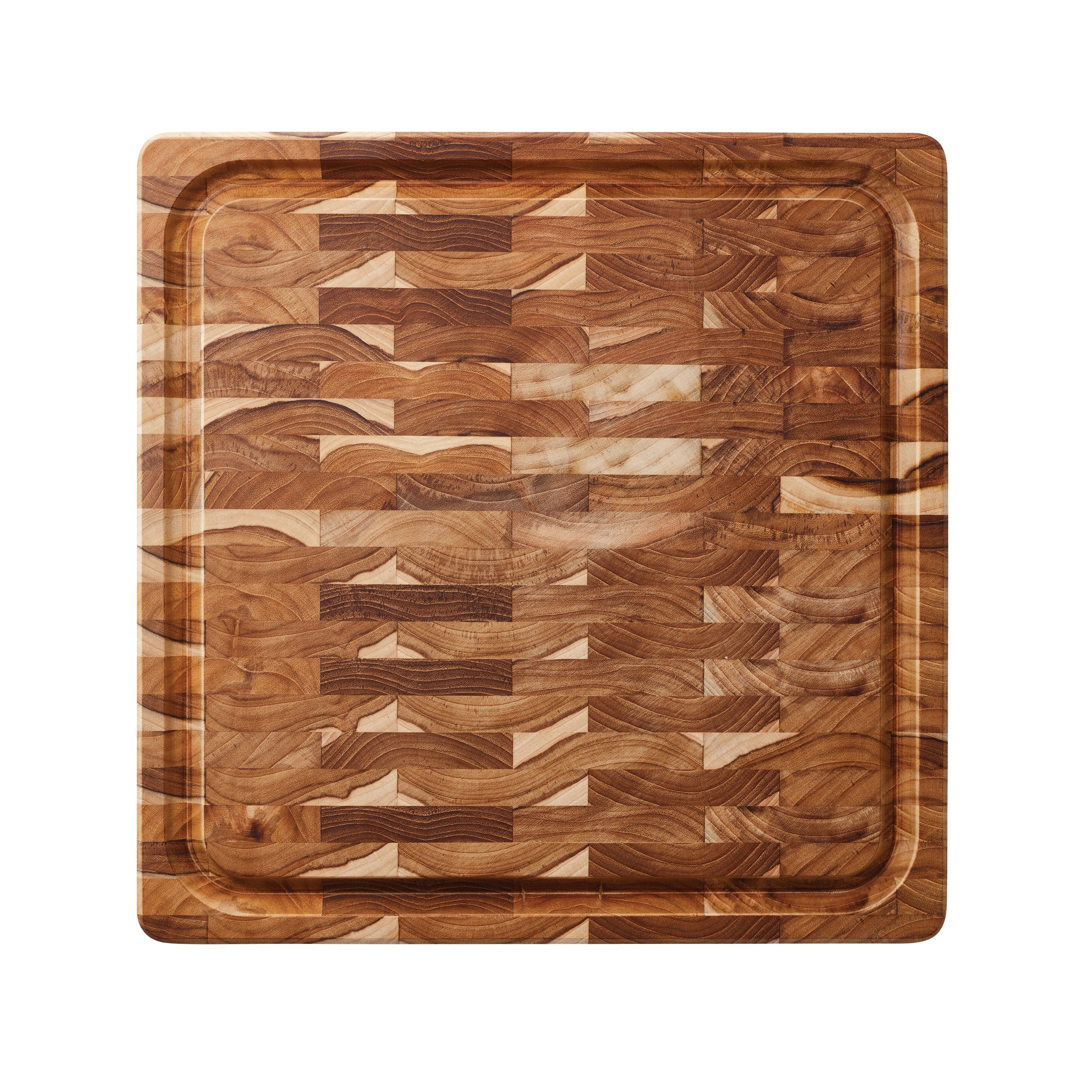 15.75 Inch x 15.75 Inch Teak Wood End-Grain Chopping Board