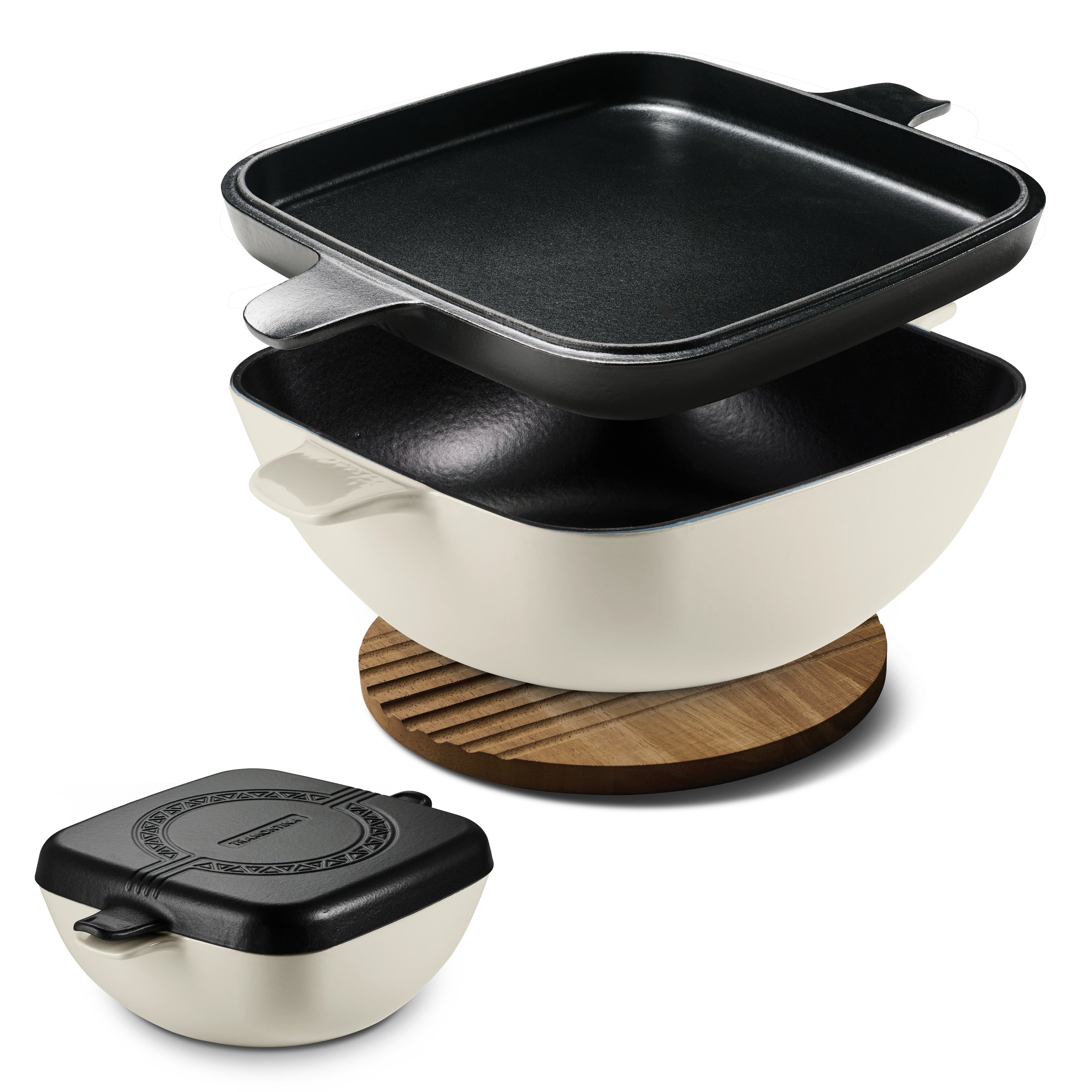 6.5 Quart Enameled Cast Iron Multi-Cooker with Reversible Lid