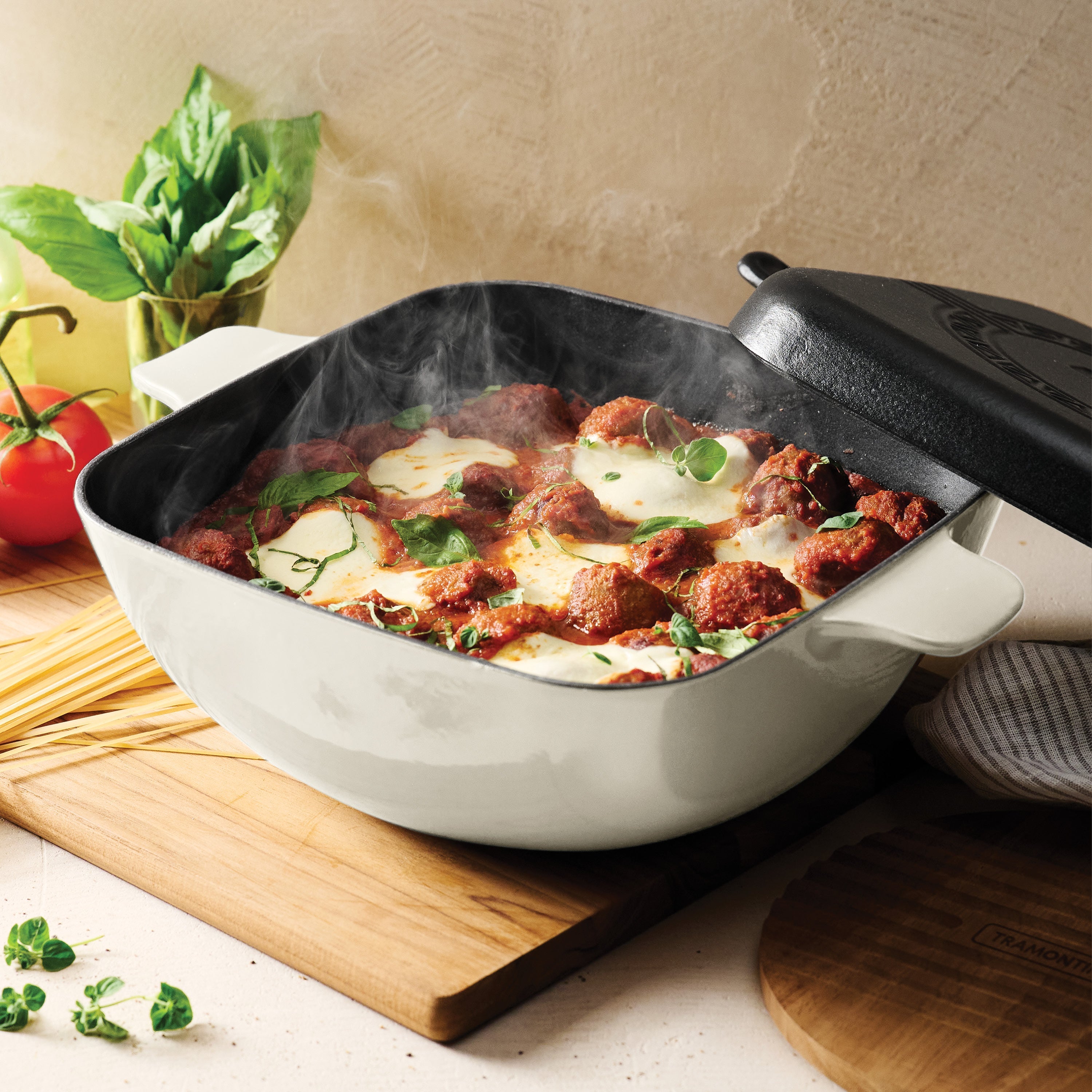 6.5 Quart Enameled Cast Iron Multi-Cooker with Reversible Lid