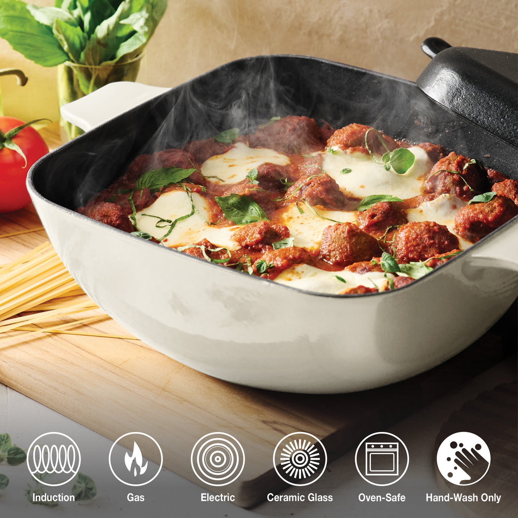 6.5 Quart Enameled Cast Iron Multi-Cooker with Reversible Lid