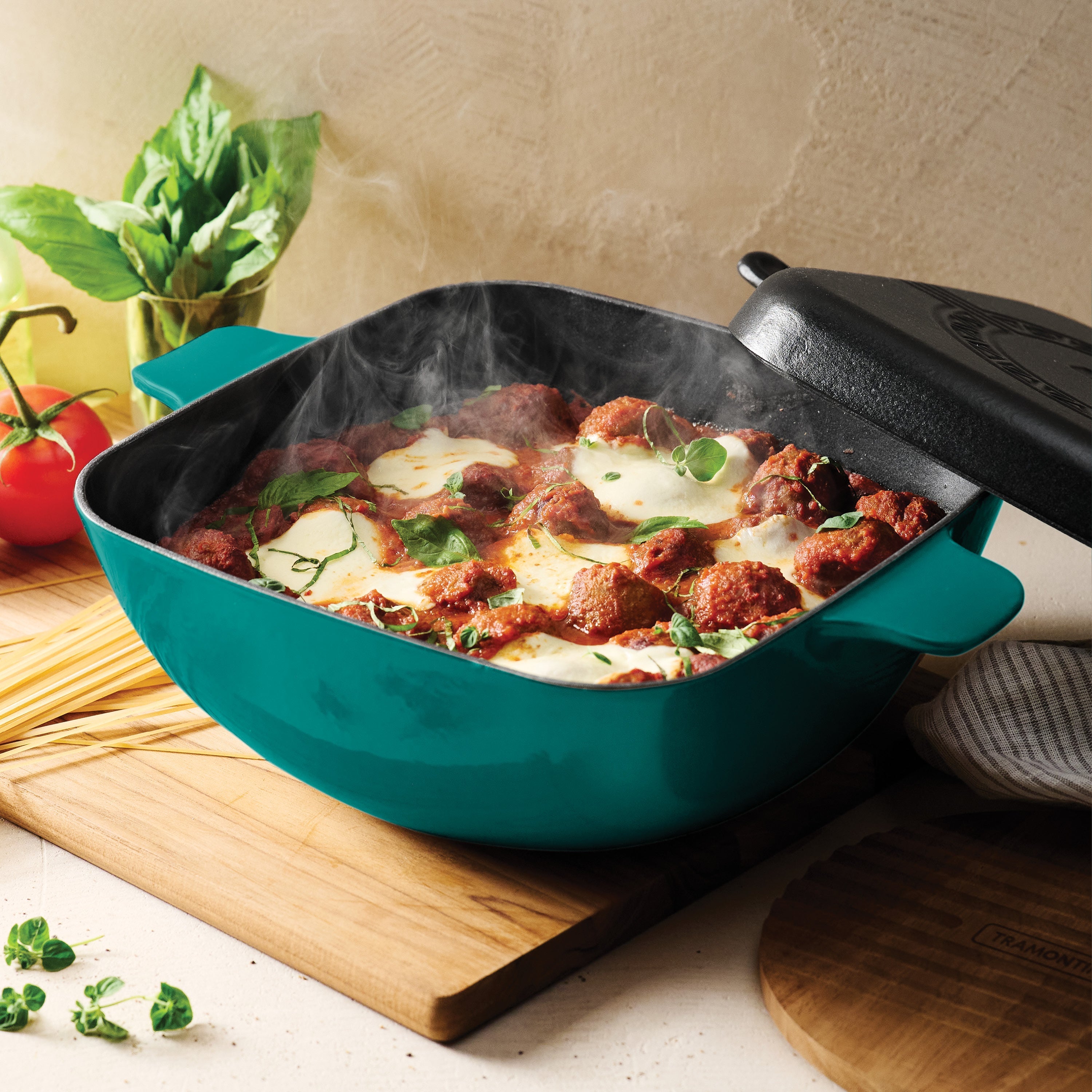6.5 Quart Enameled Cast Iron Multi-Cooker with Reversible Lid