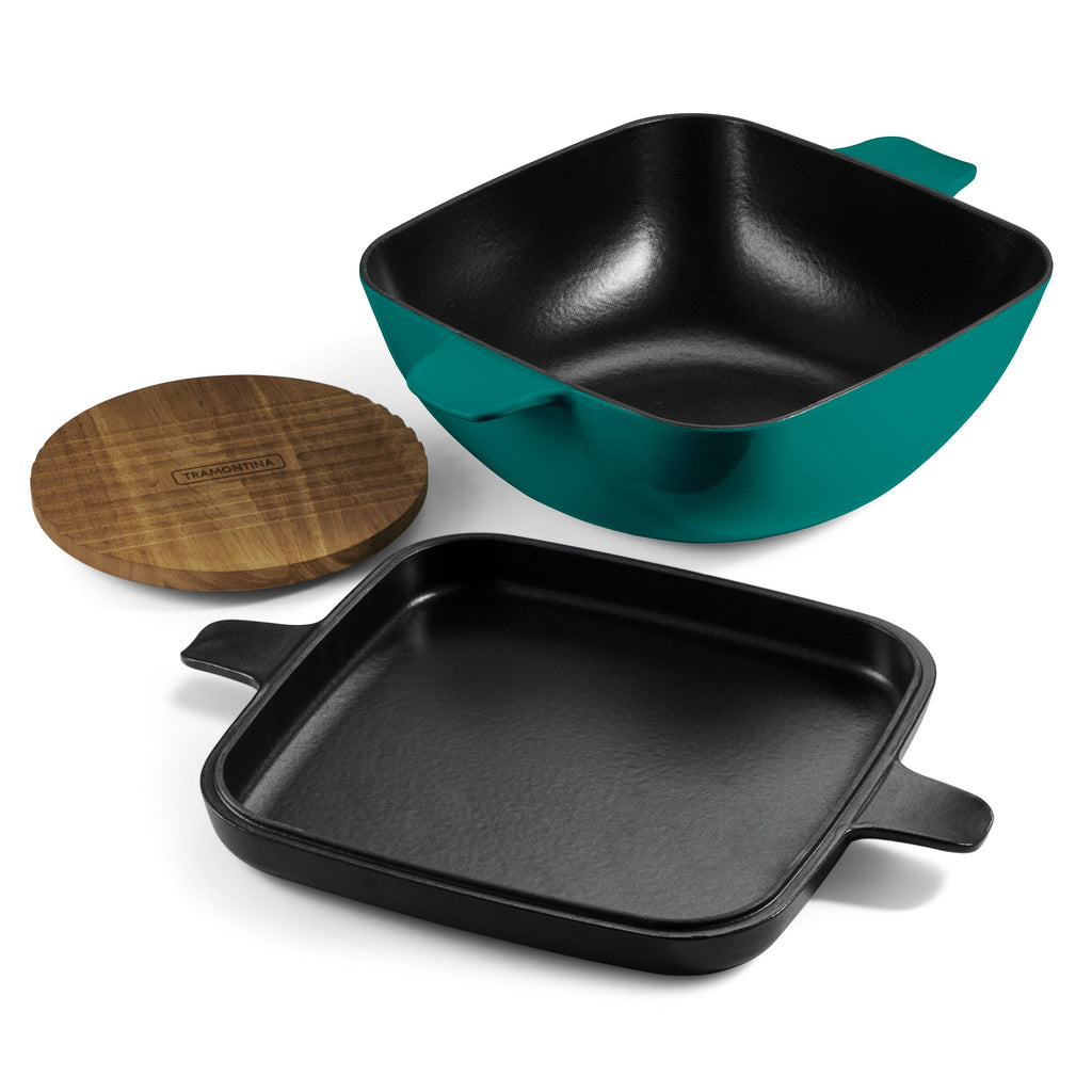 6.5 Quart Enameled Cast Iron Multi-Cooker with Reversible Lid