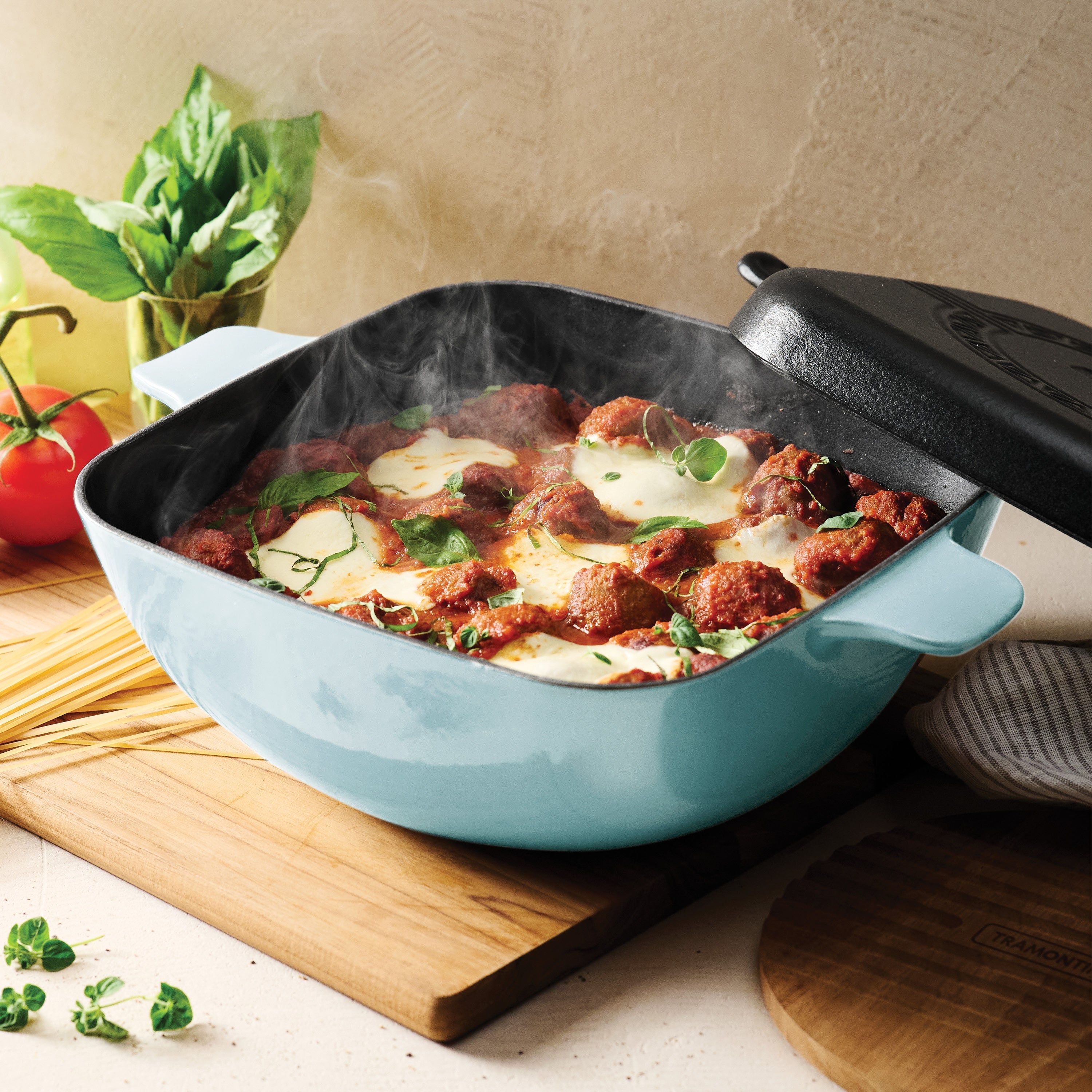 6.5 Quart Enameled Cast Iron Multi-Cooker with Reversible Lid
