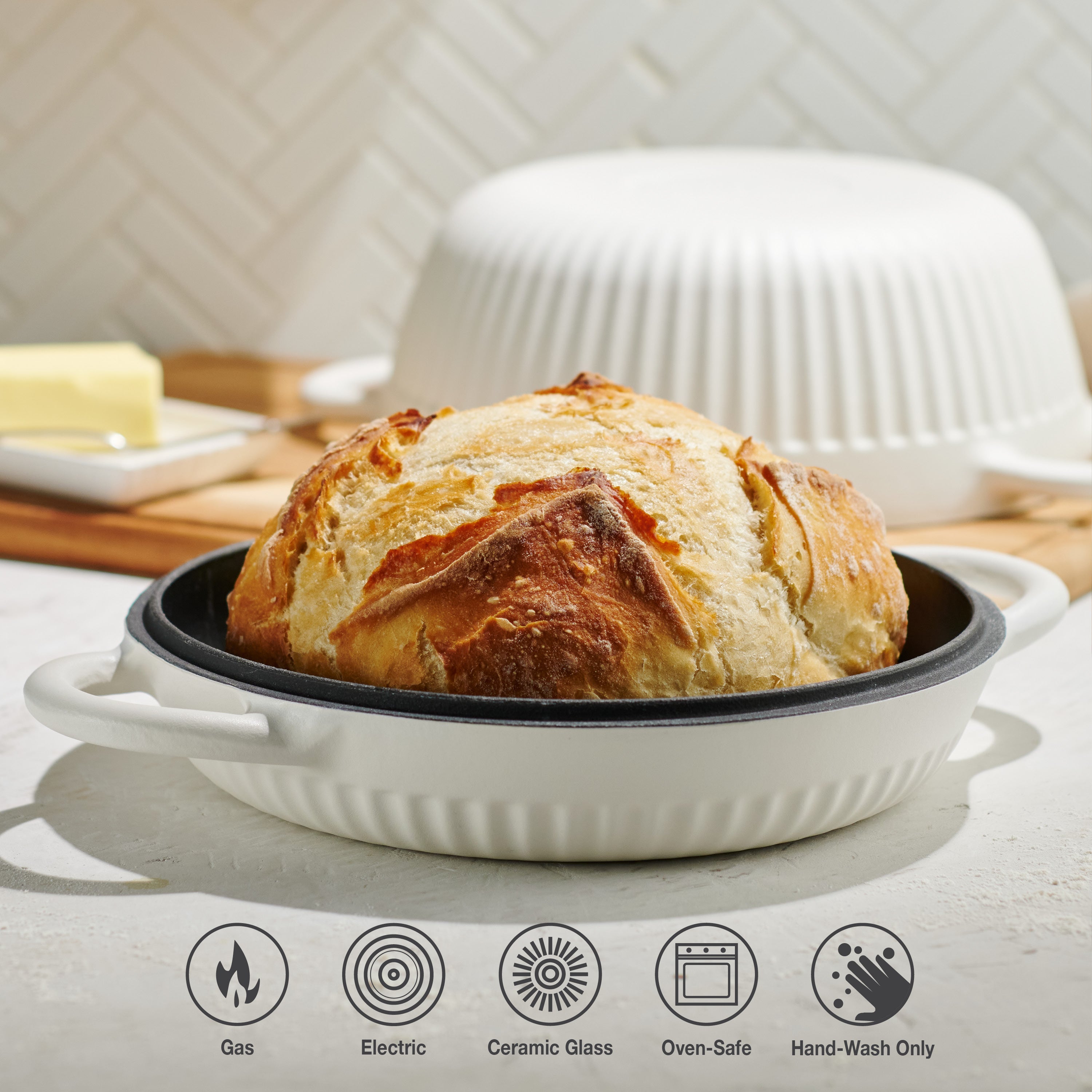 2-Piece Enameled Cast Iron Multipurpose Bread Oven