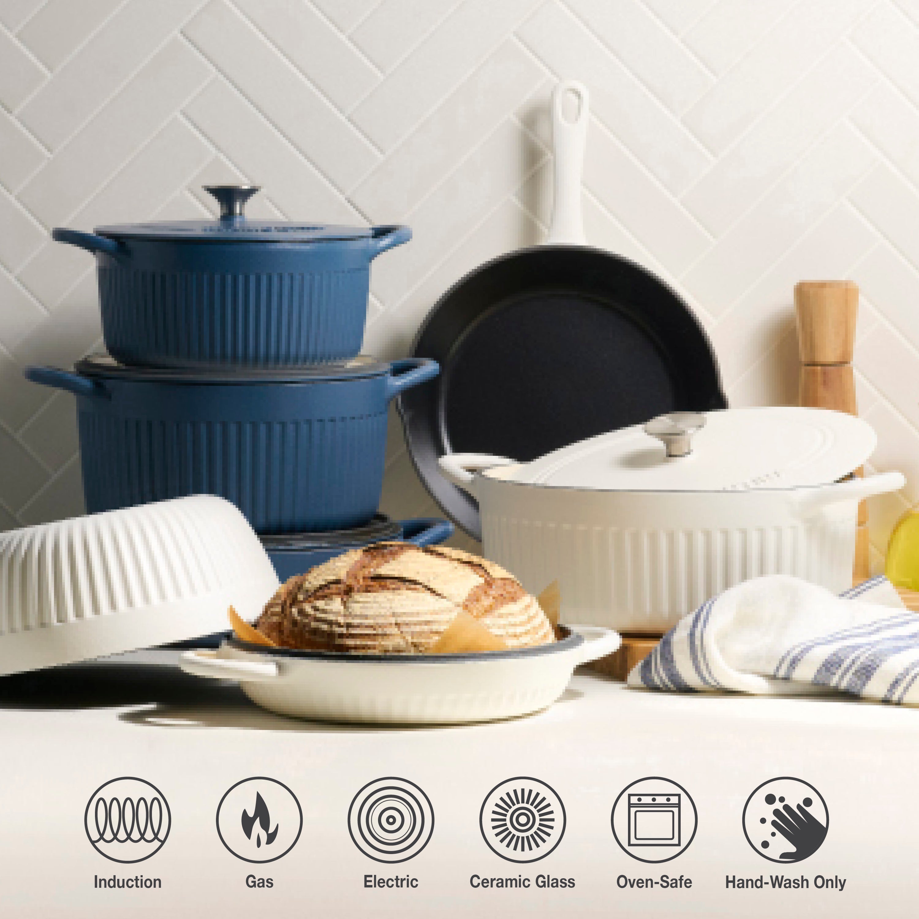 2-Piece Enameled Cast Iron Multipurpose Bread Oven