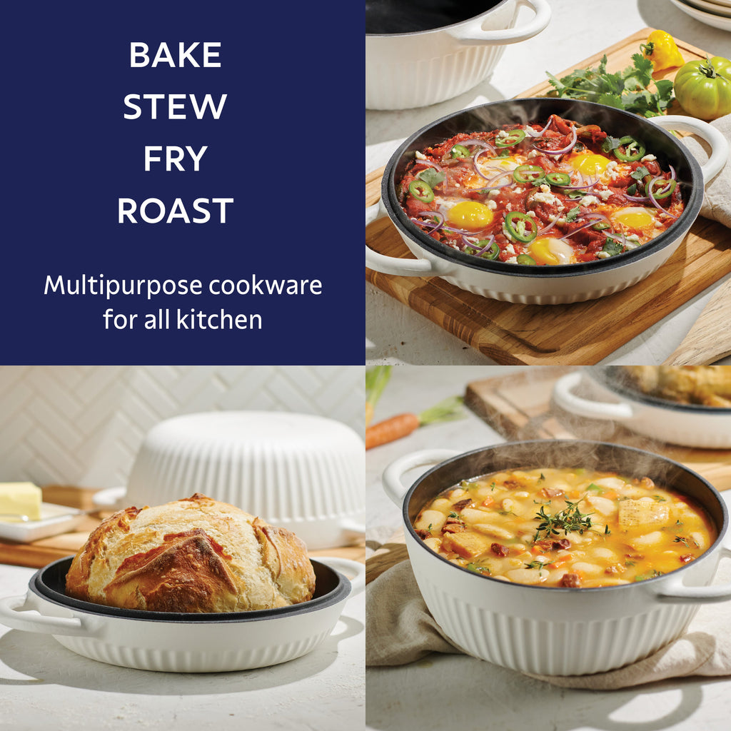 2-Piece Enameled Cast Iron Multipurpose Bread Oven