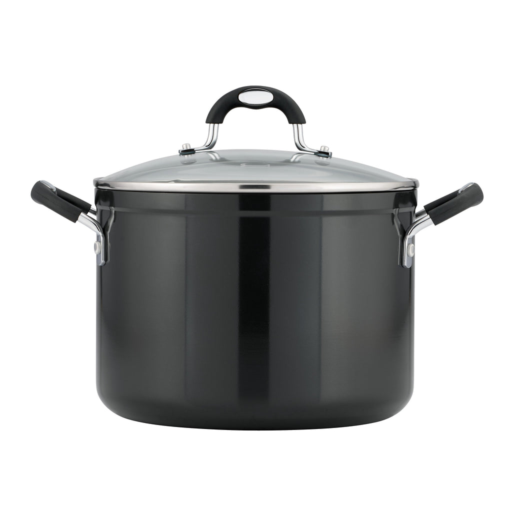 8 Quart Ceramic Nonstick Covered Stock Pot, Charcoal Gray