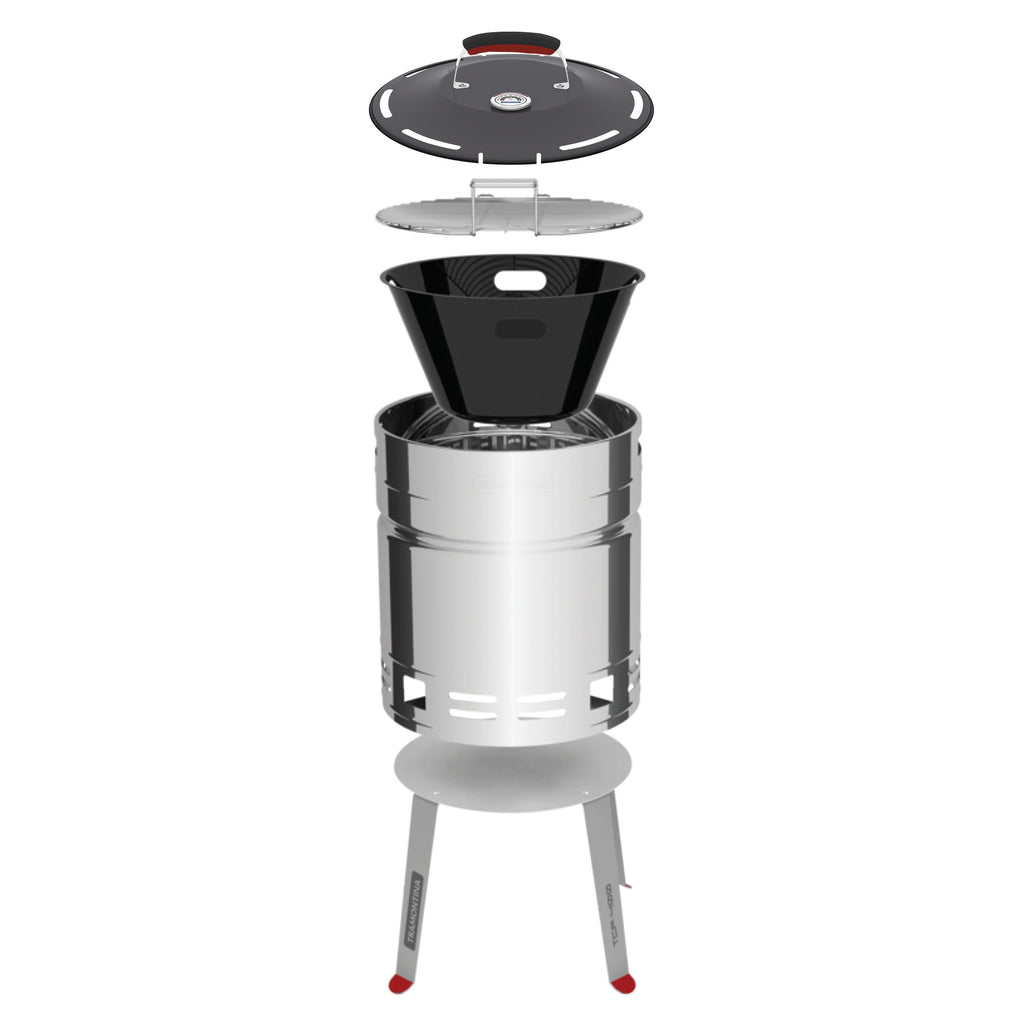 15.5 Inch Stainless Steel Round BBQ Charcoal Grill with Lid