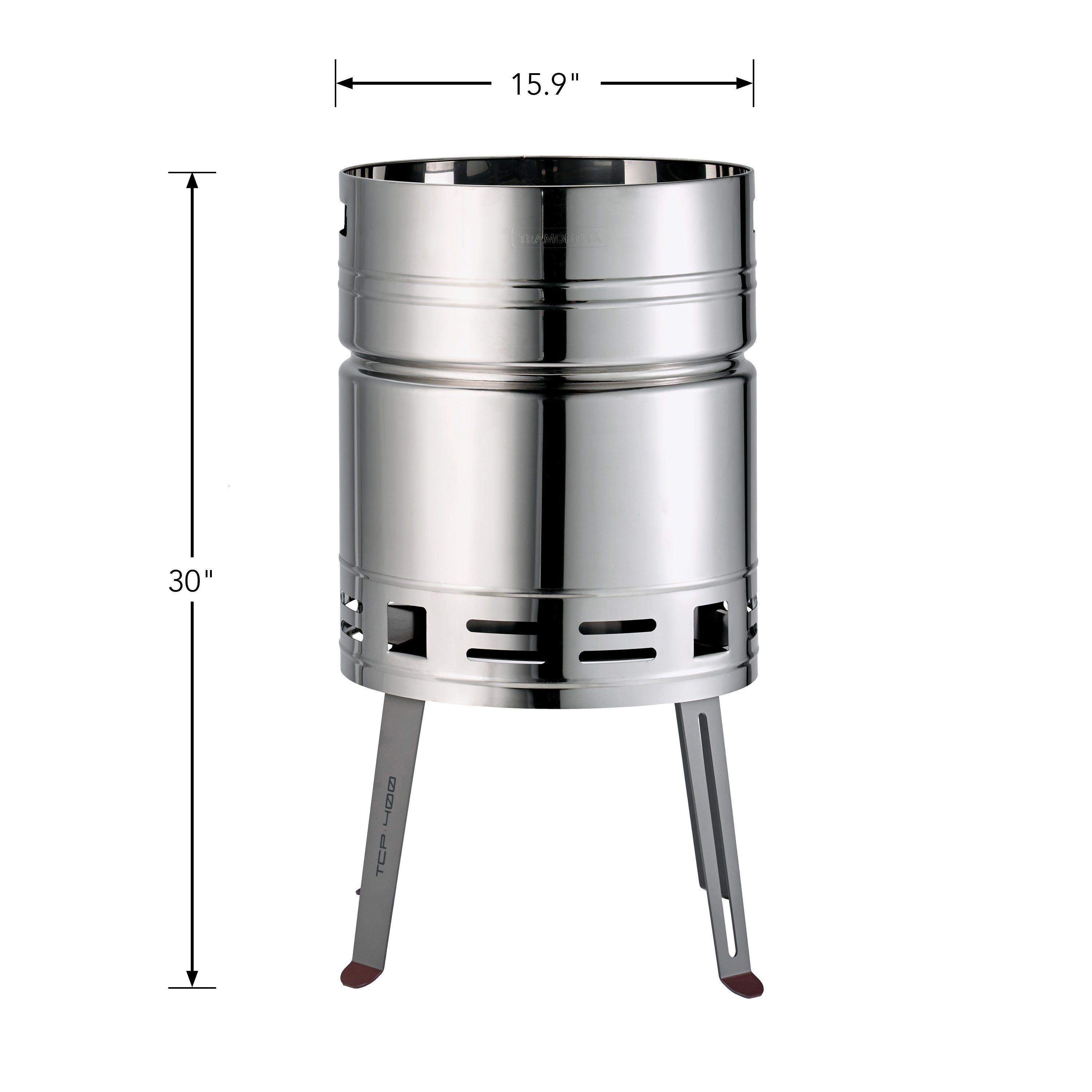 15.5 Inch Stainless Steel Round BBQ Charcoal Grill with Lid