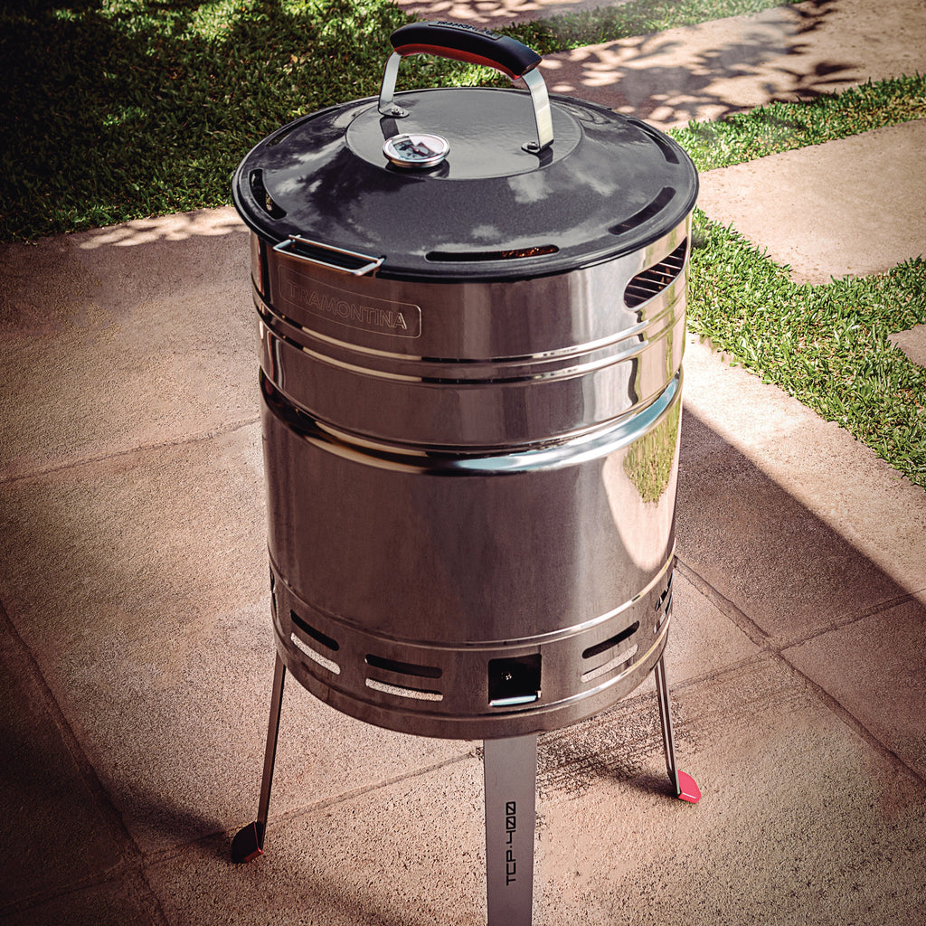 15.5 Inch Stainless Steel Round BBQ Charcoal Grill with Lid