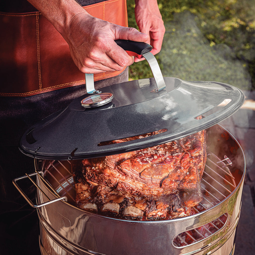 15.5 Inch Stainless Steel Round BBQ Charcoal Grill with Lid