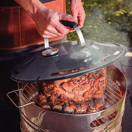 15.5 Inch Stainless Steel Round BBQ Charcoal Grill with Lid