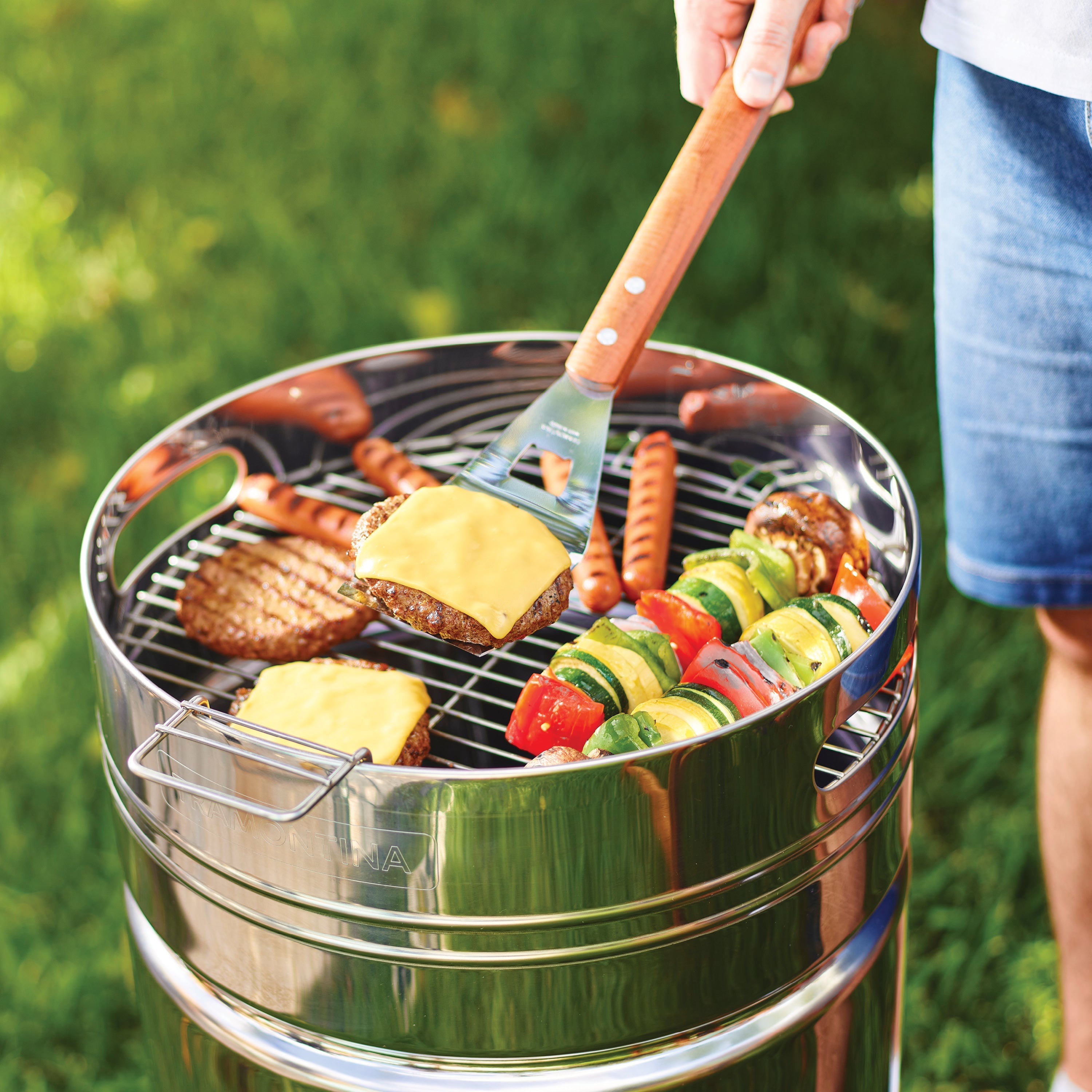 15.5 Inch Stainless Steel Round BBQ Charcoal Grill with Lid