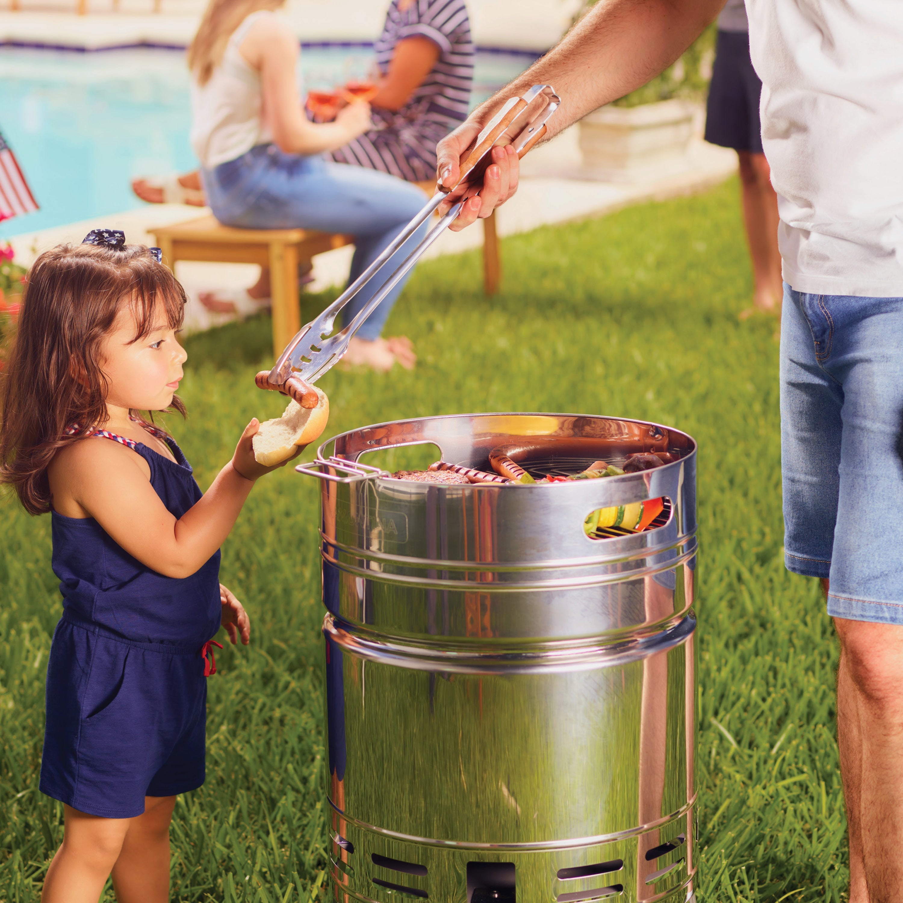 15.5 Inch Stainless Steel Round BBQ Charcoal Grill with Lid