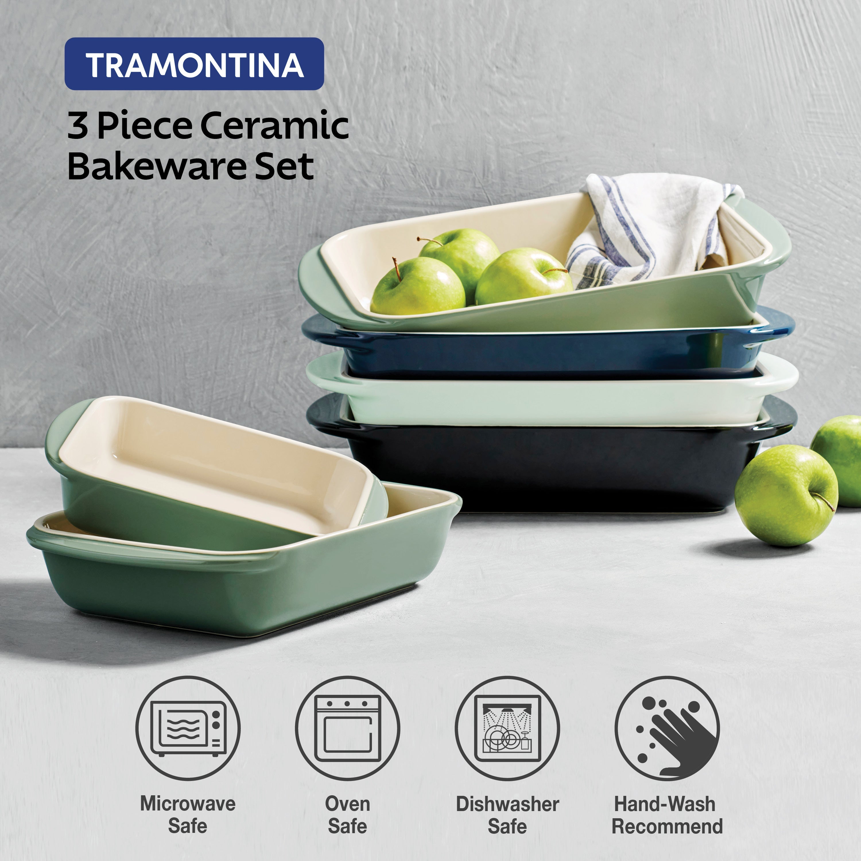 3 Piece Ceramic Bakeware Set