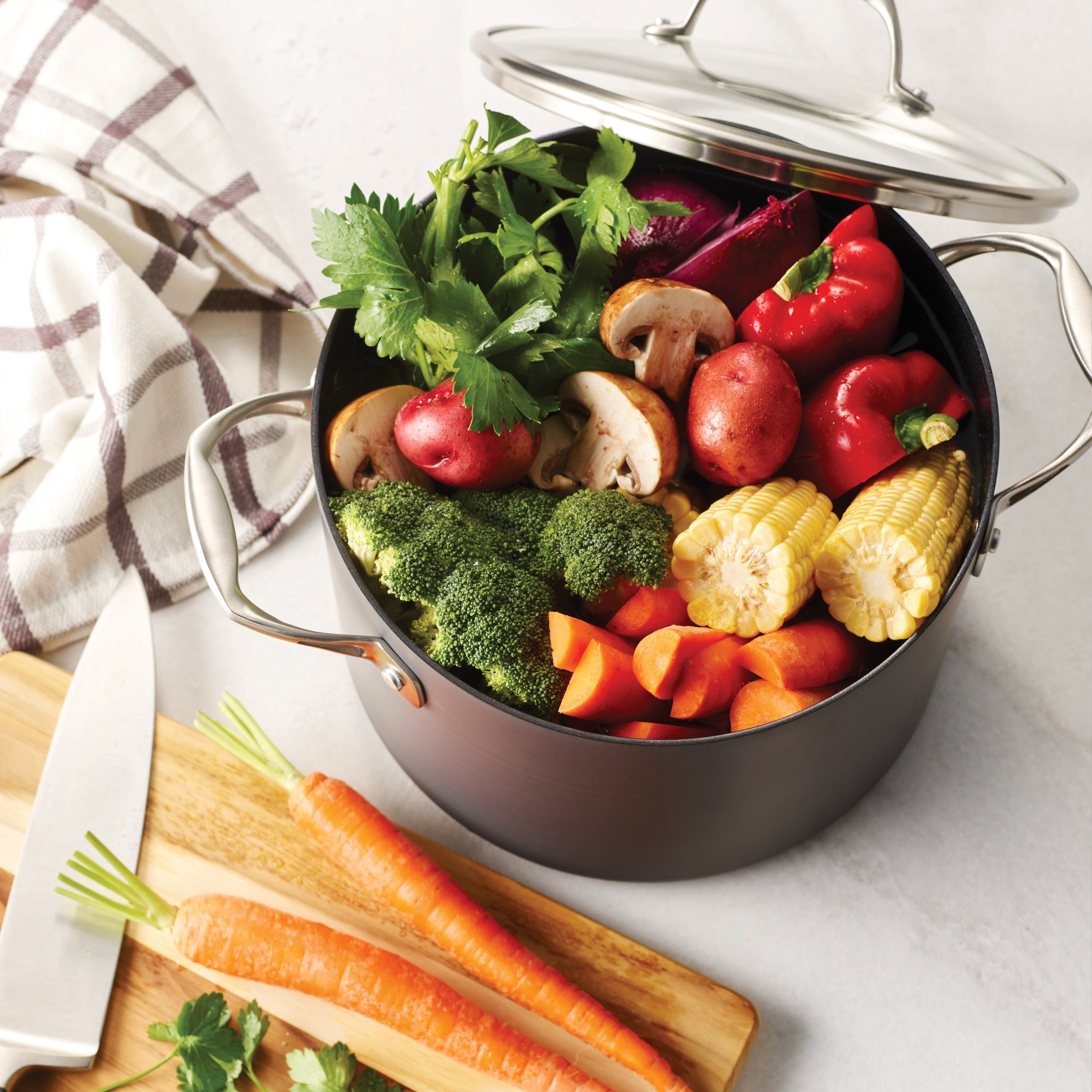 8 Quart Hard Anodized Aluminum Covered Stock Pot