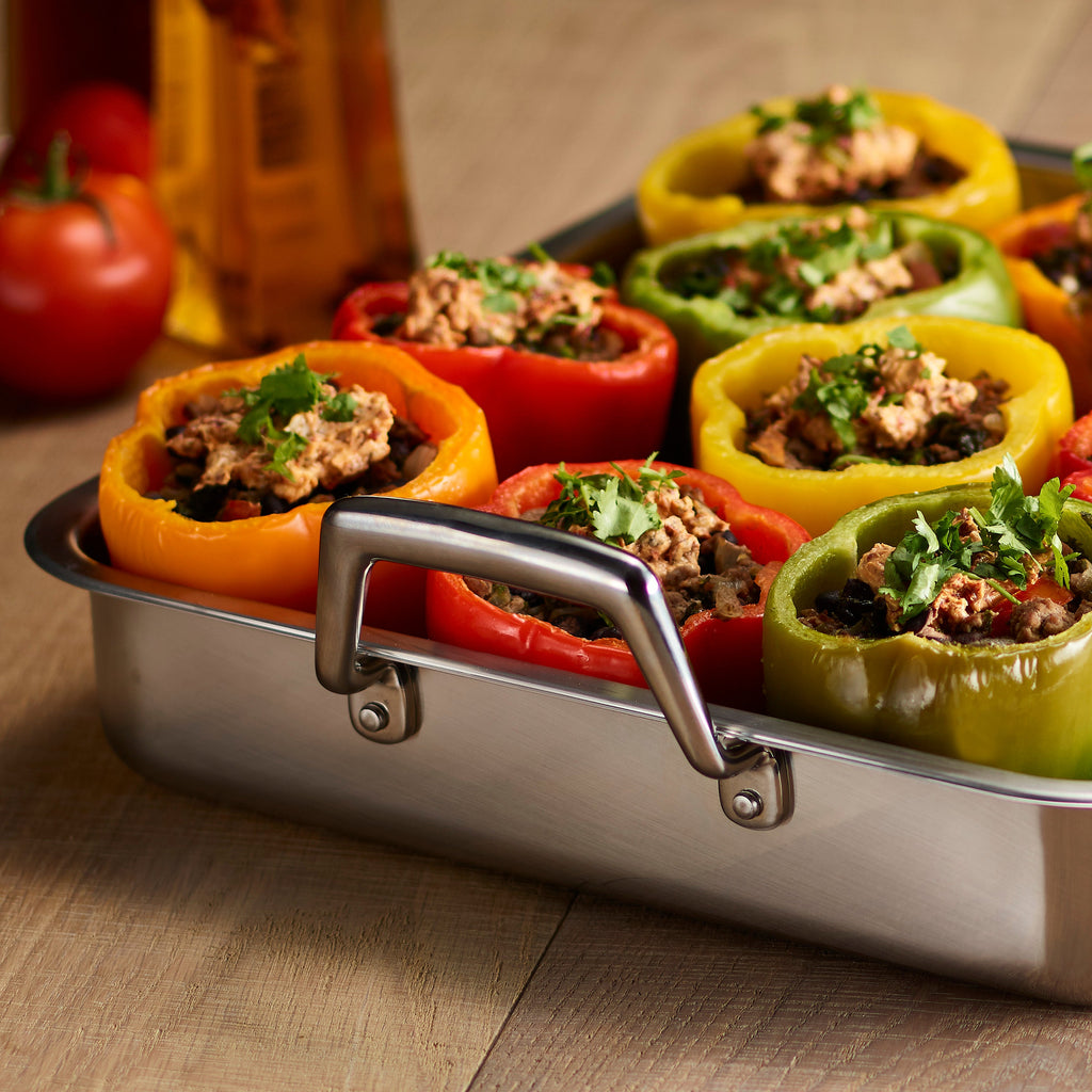Stainless Steel Roasting Pan with Basting Grill