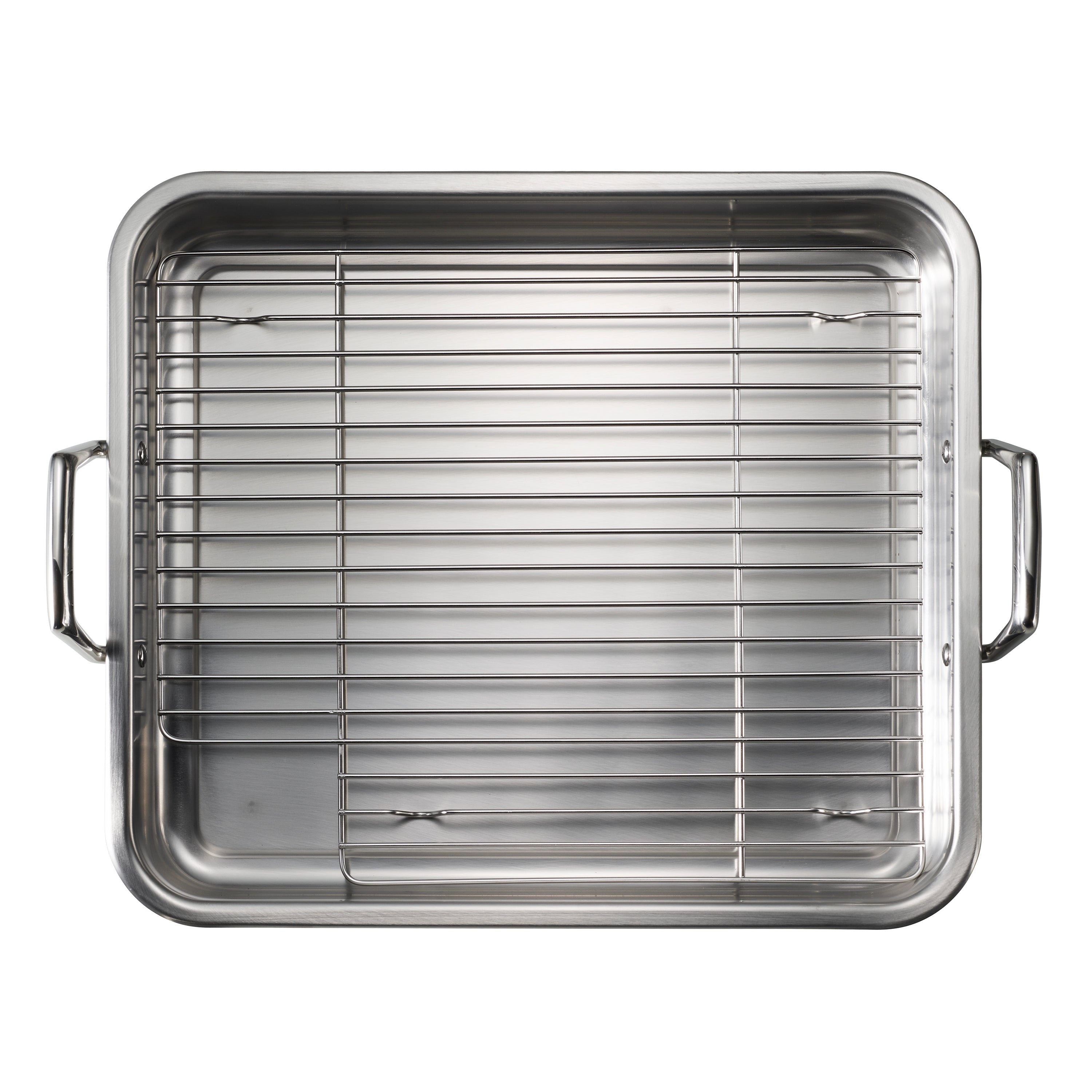 Stainless Steel Roasting Pan with Basting Grill