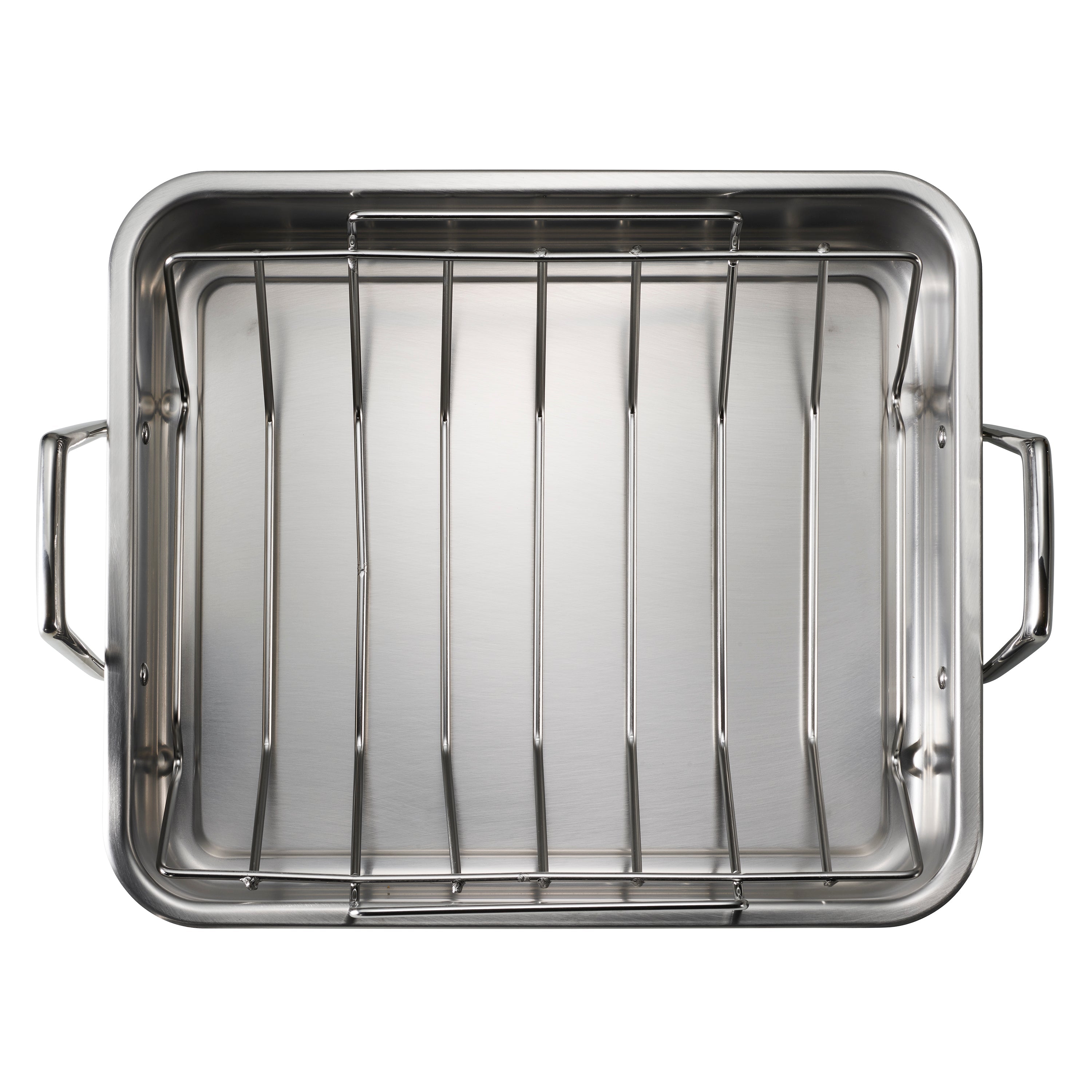 16.5 in Stainless Steel Deep Roasting Pan with Basting Grill & V-Rack
