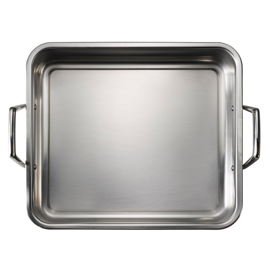 16.5 in Stainless Steel Deep Roasting Pan with Basting Grill & V-Rack