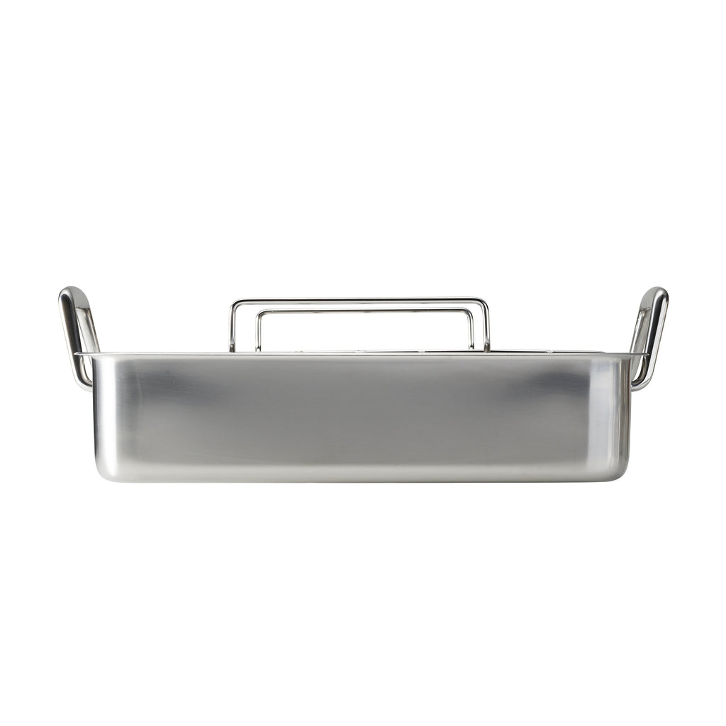 16.5 in Stainless Steel Deep Roasting Pan with Basting Grill & V-Rack