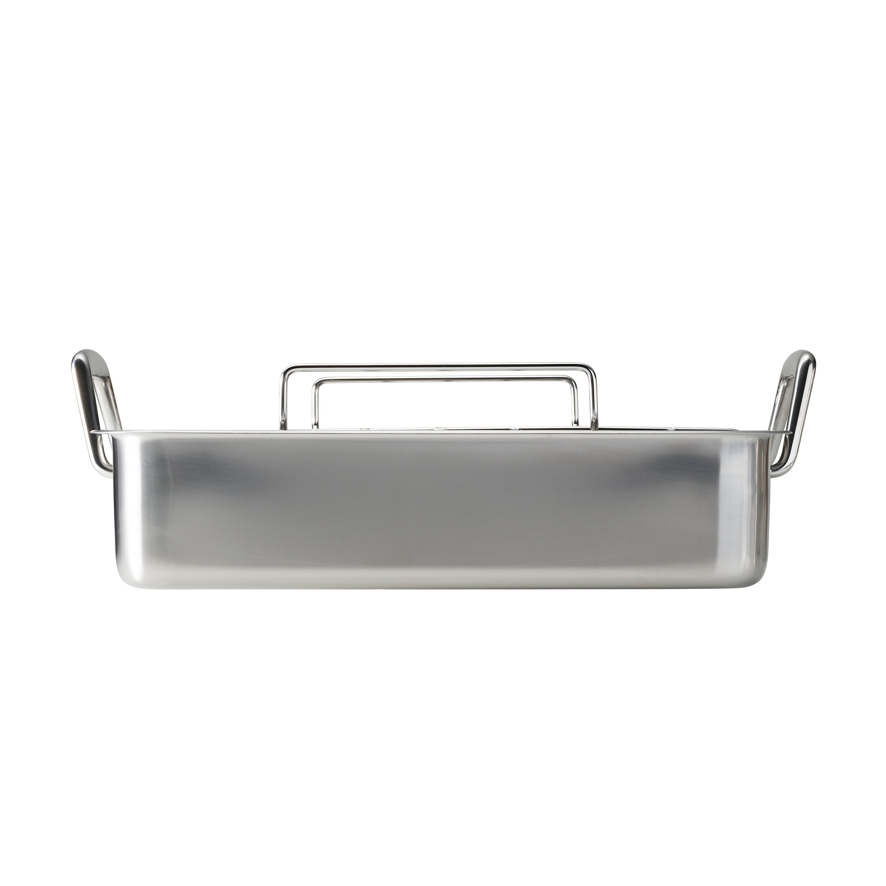 16.5 in Stainless Steel Deep Roasting Pan with Basting Grill & V-Rack