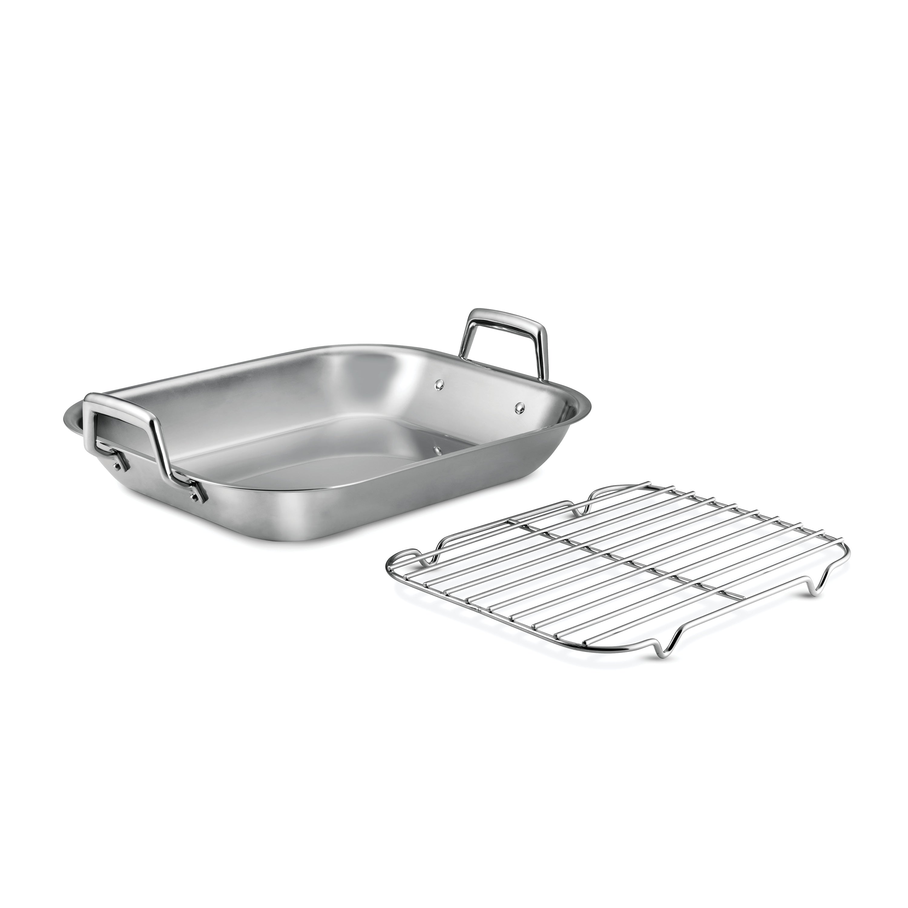 16.75 in Stainless Steel Flared Edge Roasting Pan with Basting Rack