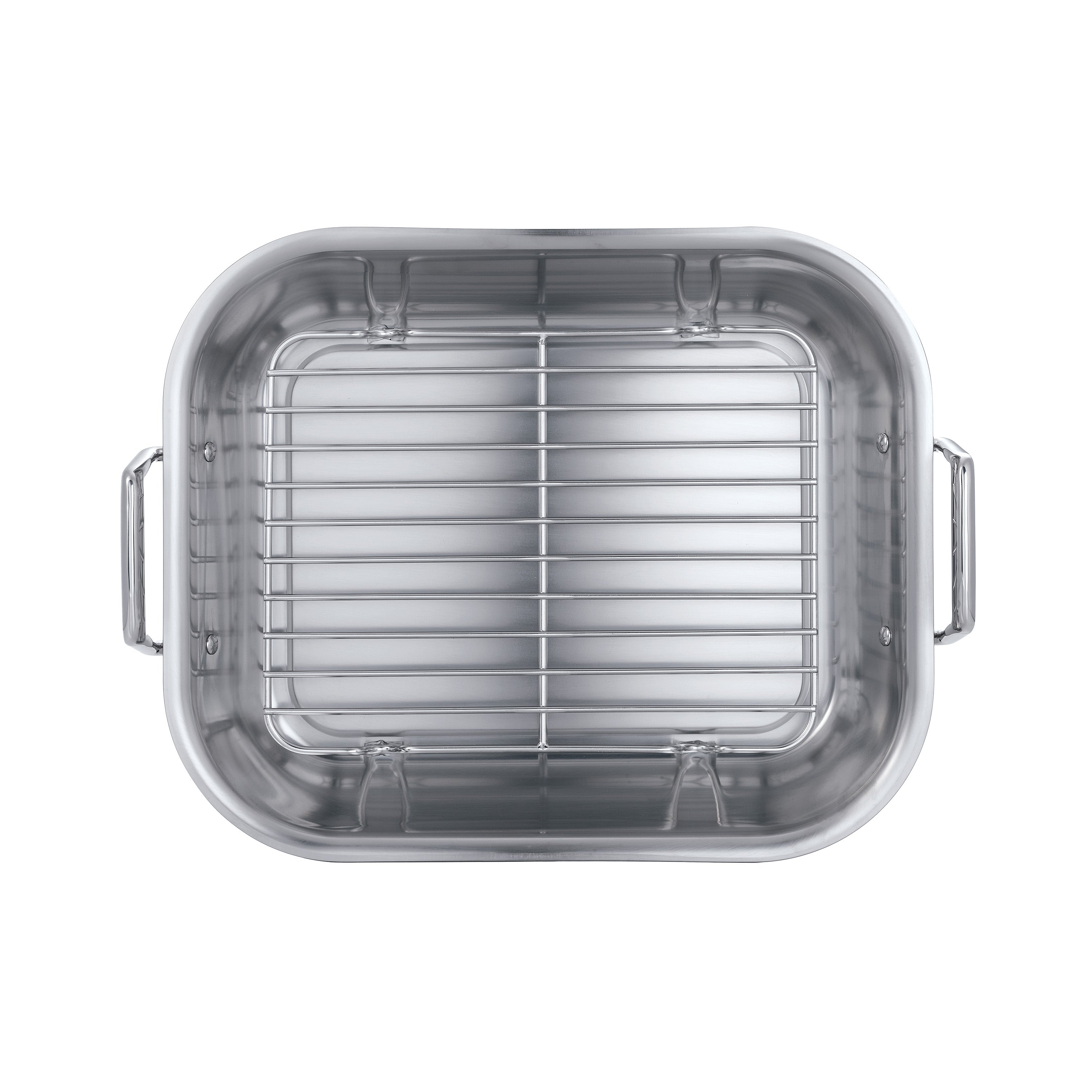 16.75 in Stainless Steel Flared Edge Roasting Pan with Basting Rack