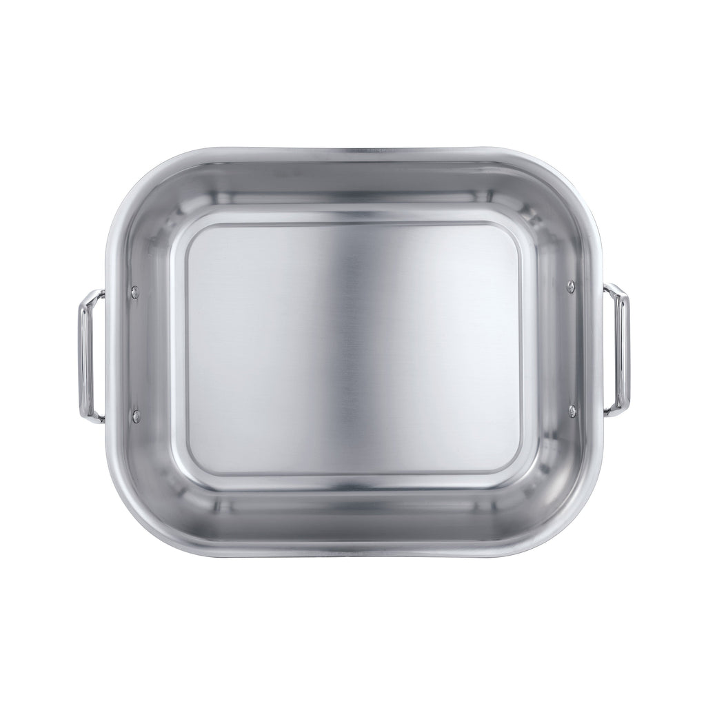 16.75 in Stainless Steel Flared Edge Roasting Pan with Basting Rack
