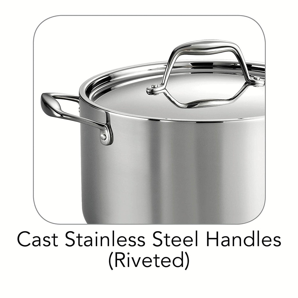 6 Quart Tri-Ply Clad Stainless Steel Covered Sauce Pot