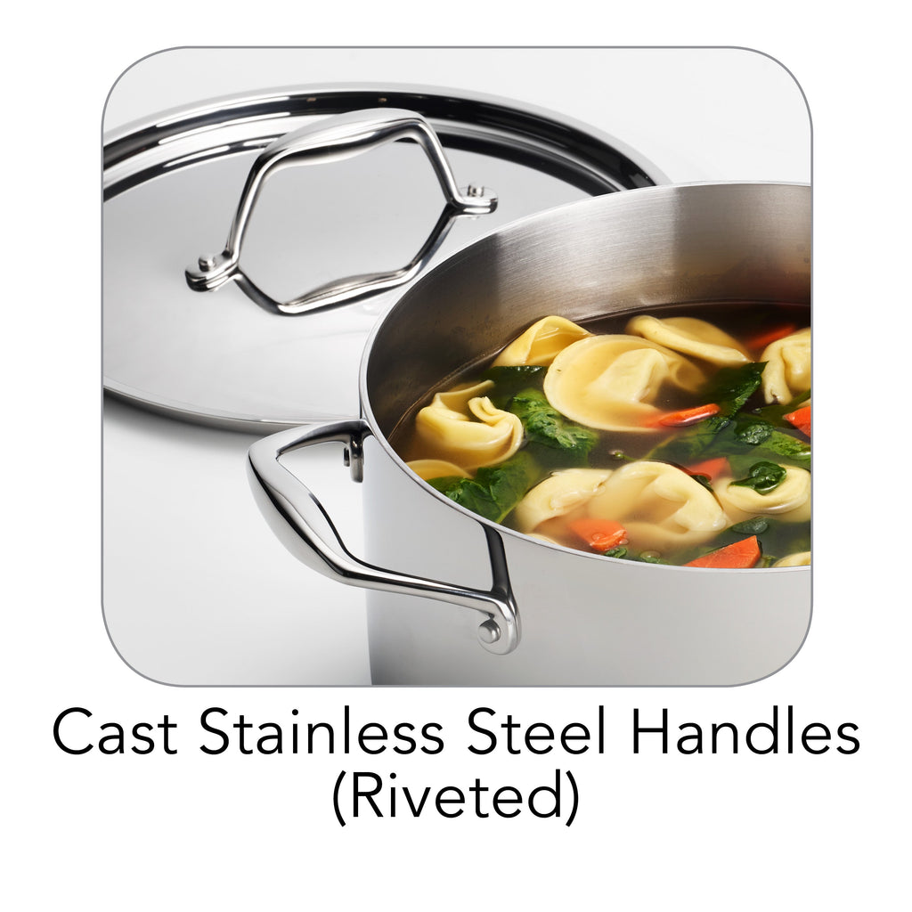 6 Quart Tri-Ply Clad Stainless Steel Covered Sauce Pot