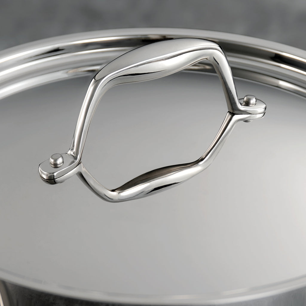8 Quart Tri-Ply Clad Stainless Steel Covered Stock Pot