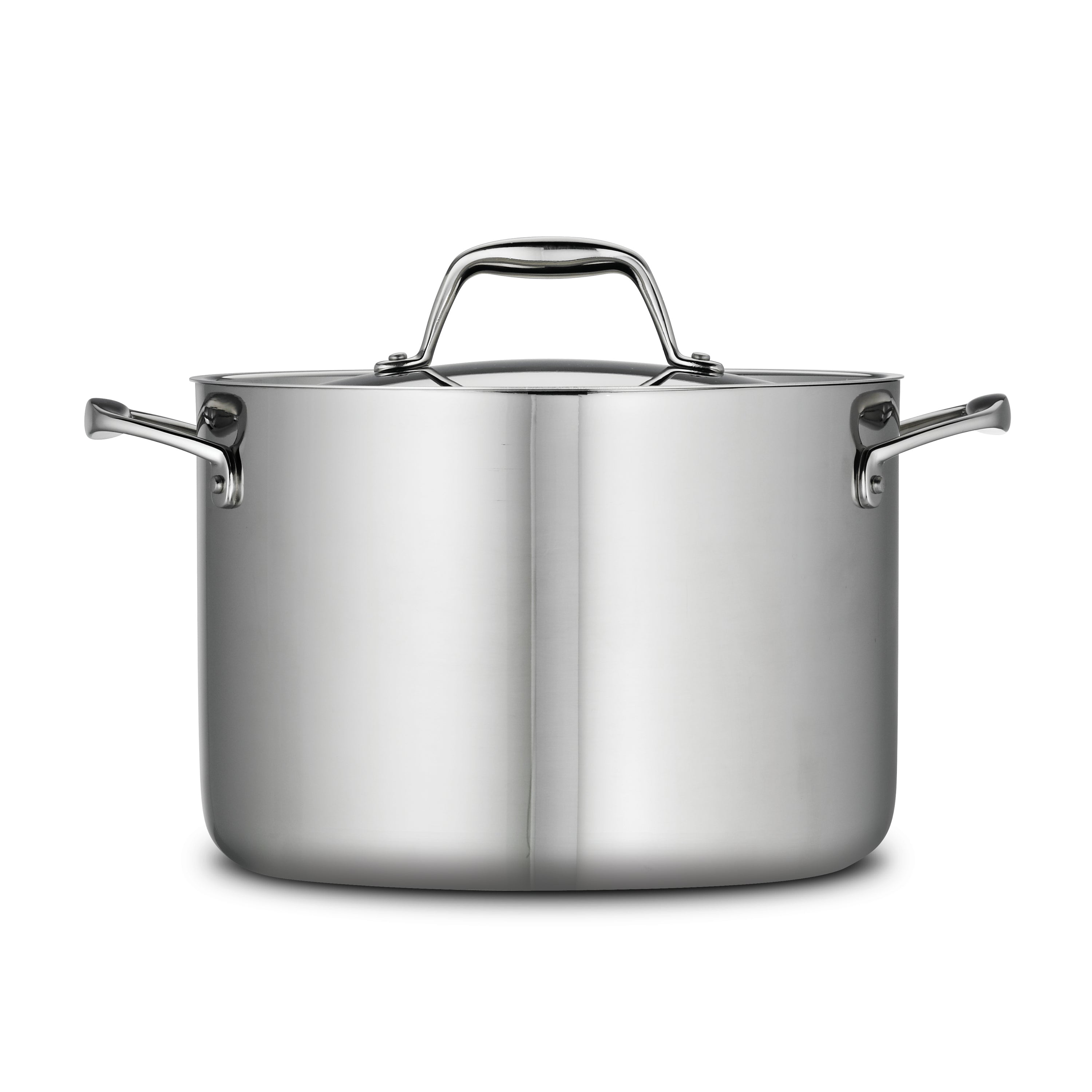 8 Quart Tri-Ply Clad Stainless Steel Covered Stock Pot