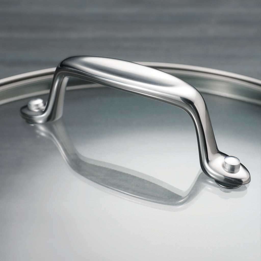 Tri-Ply Clad 8 Quart Stainless Steel Covered Stock Pot - Glass Lid