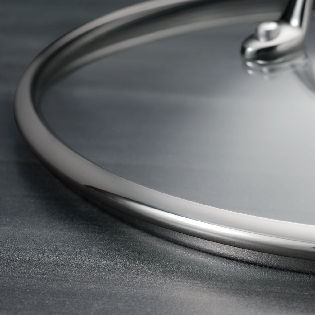 Tri-Ply Clad 8 Quart Stainless Steel Covered Stock Pot - Glass Lid