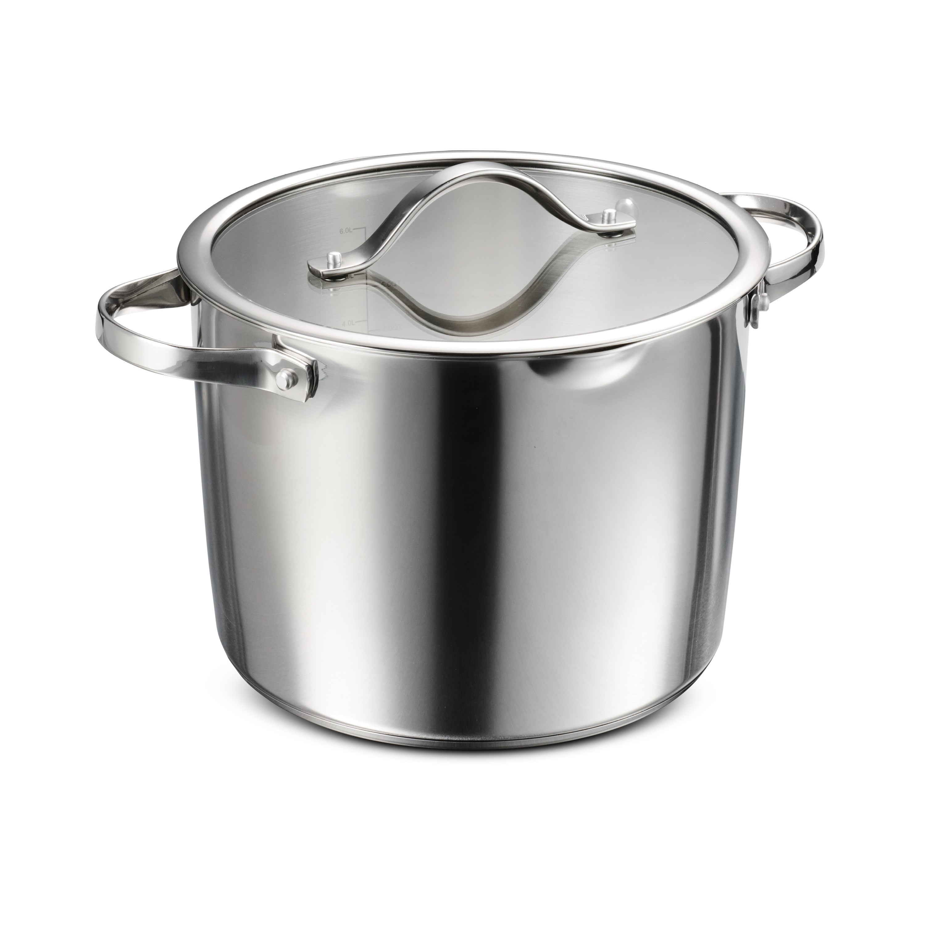 8 Quart Tri-Ply Base Stainless Steel Covered Stock Pot