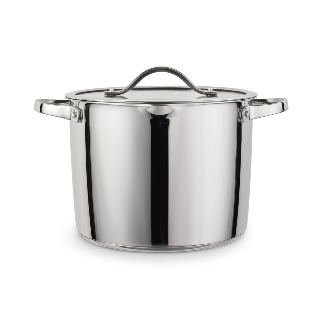 8 Quart Tri-Ply Base Stainless Steel Covered Stock Pot