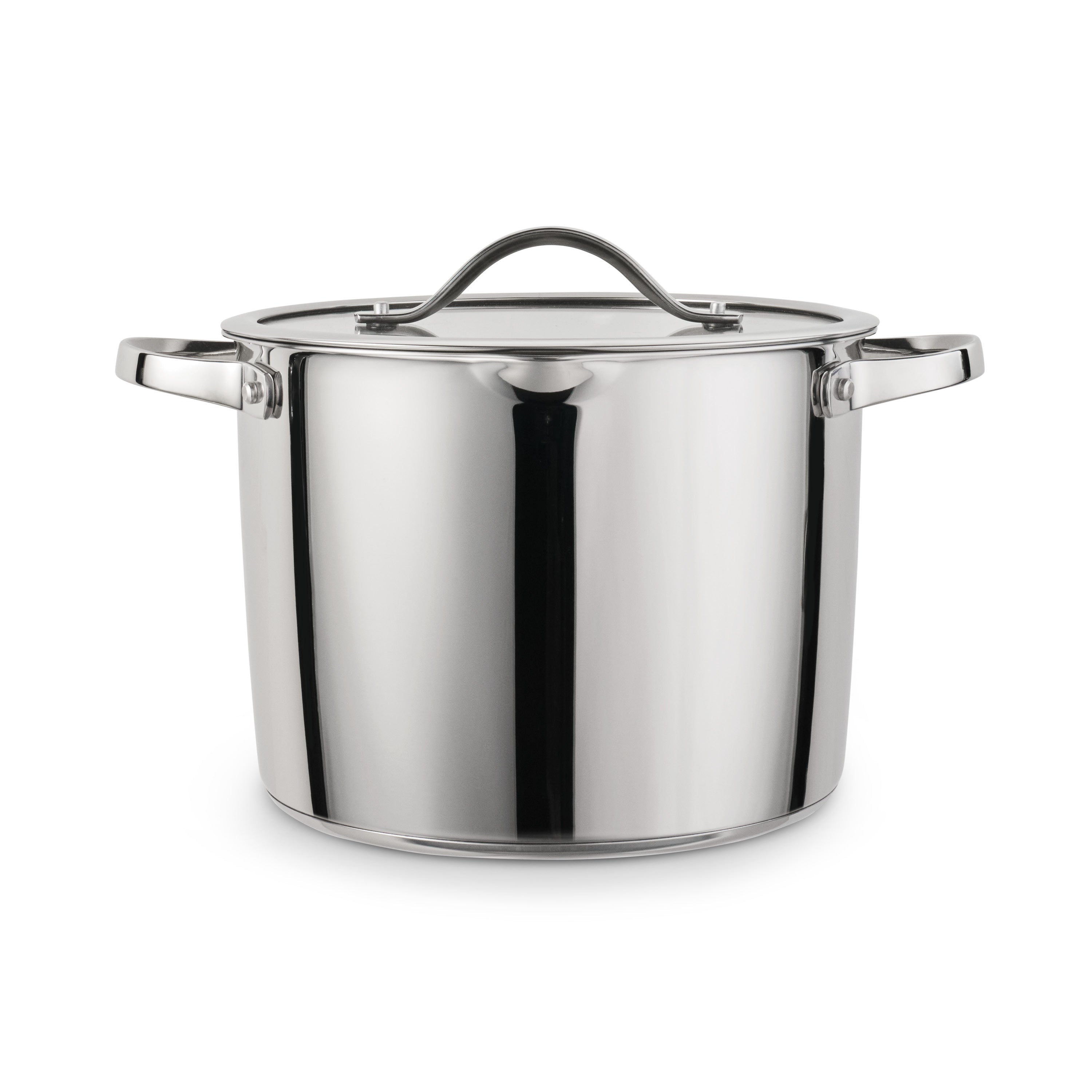 8 Quart Tri-Ply Base Stainless Steel Covered Stock Pot