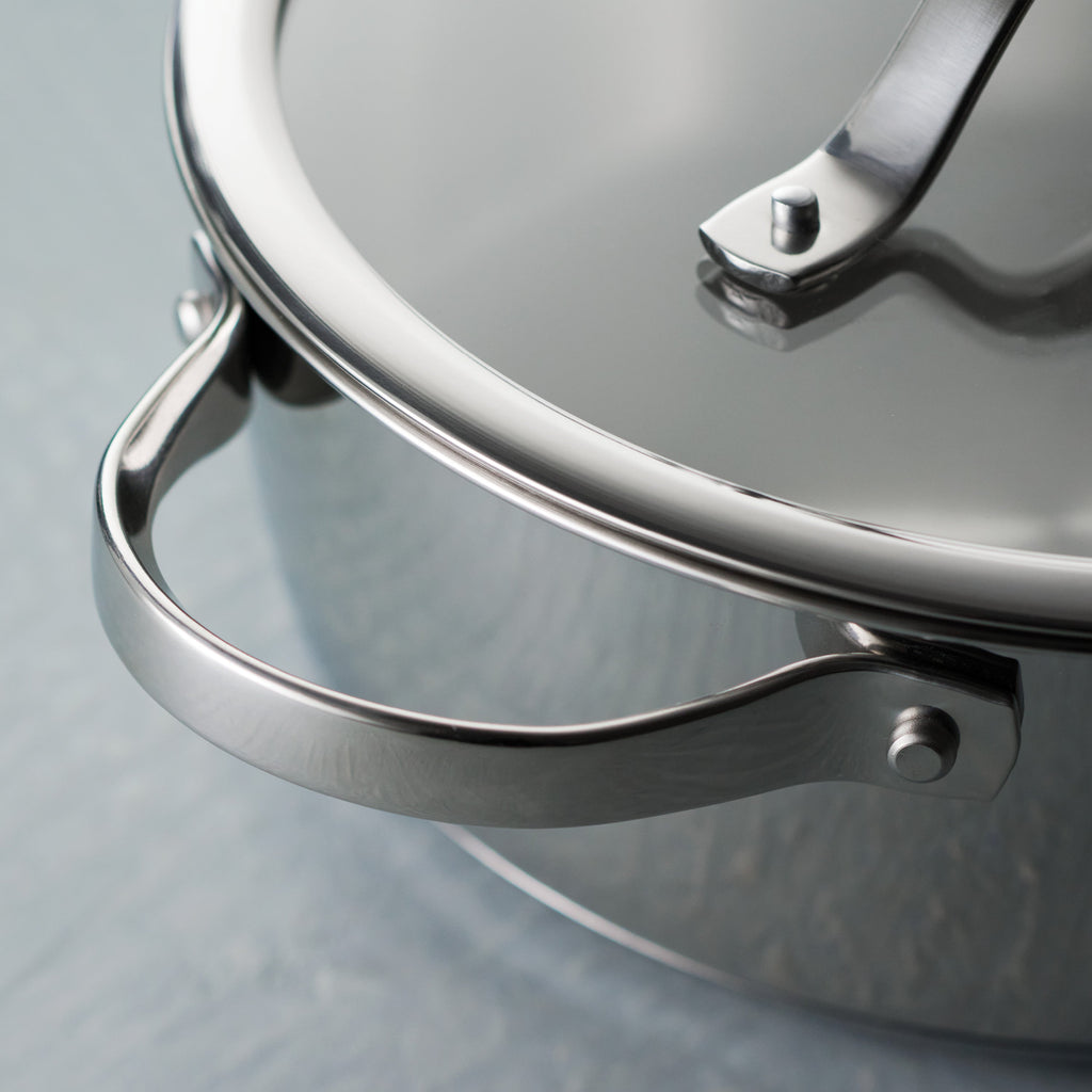 8 Quart Tri-Ply Base Stainless Steel Covered Stock Pot