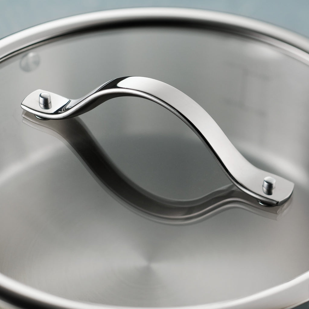 8 Quart Tri-Ply Base Stainless Steel Covered Stock Pot