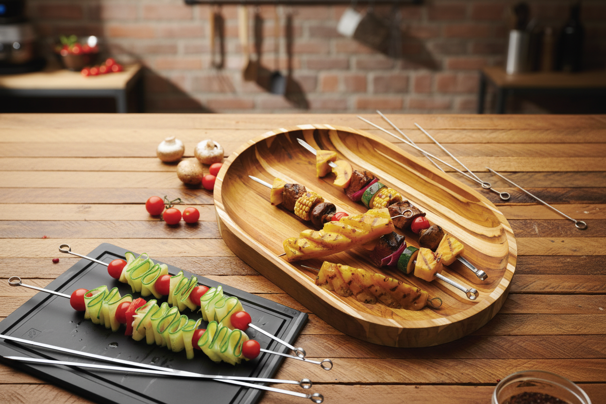 Teak Wood Serving Tray Hero Banner